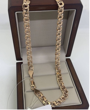 Hadisha Jewelry 7266 длина 55 см, вес 9.12 г золото, плетение бисмарк