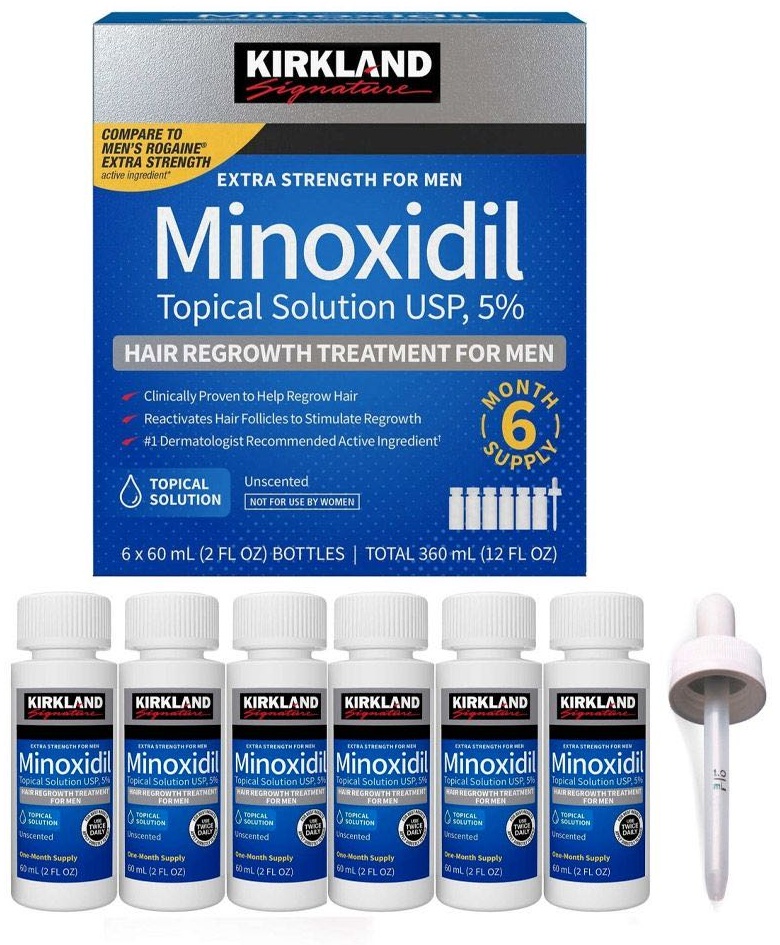Kirkland Signature Minoxidil Topical Solution USP, 5% лосьон в ампулах 6 шт по 60 мл