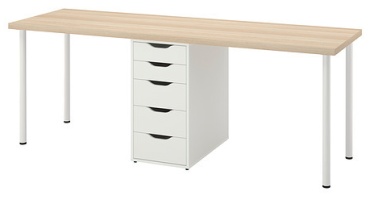 Стол письменный IKEA LAGKAPTEN / ALEX, 200х60x73 см, белый, светло-коричневый