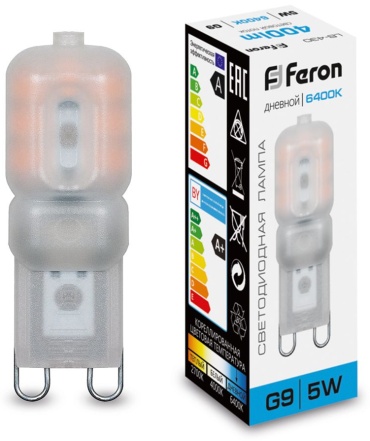 Feron 5W G9, светодиодная, холодный белый