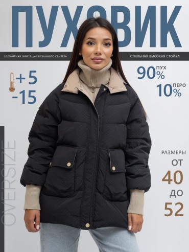 Пуховик черный