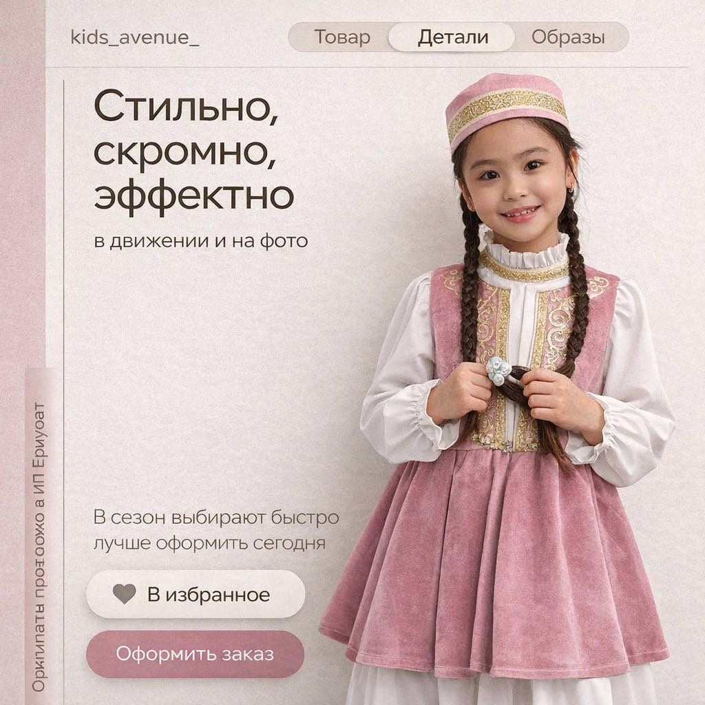 Национальный костюм Kids Avenue розовый