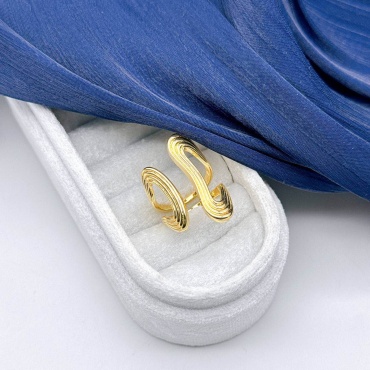 Кольцо Xuping Jewelry 221363044 размер регулируемый титан, пластик, золотистый