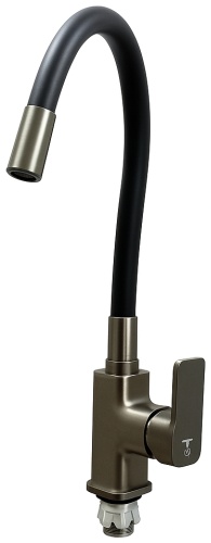 Смеситель для кухни TEMMAX TM-551-4, нержавеющая сталь, цвет серый