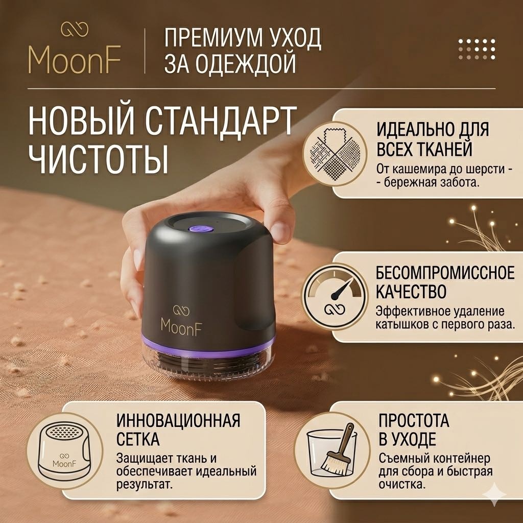 Машинка MoonF от аккумулятора, кол-во насадок: 1