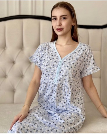 Ночная сорочка ELLADA серый, голубой