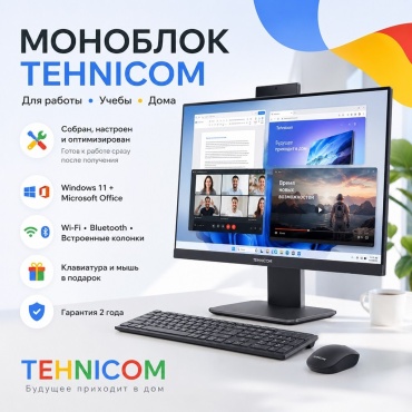 Tehnicom Monoblock 24D I5-12 4+2TB+256H Black AIO030866 черный