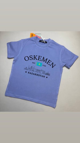 Футболка KOZ timesin OSKEMEN EST. 1720 KAZAKHSTAN светло-синий