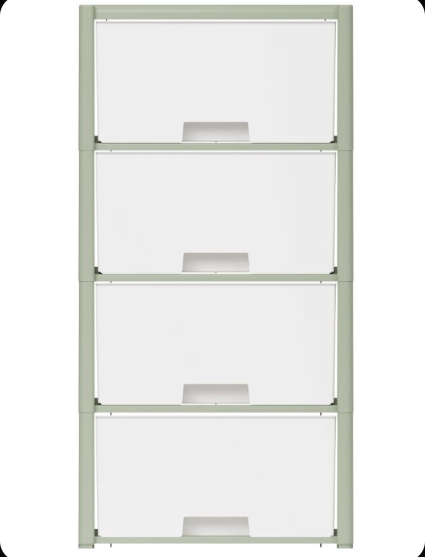 Детский комод Альтернатива М9041, 47x30x94 см, белый, зеленый