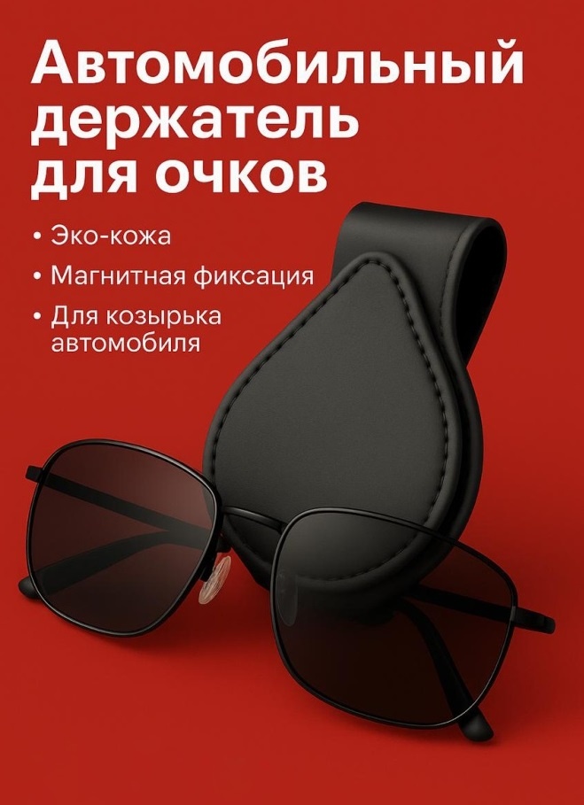 Держатель для очков черный 9 см