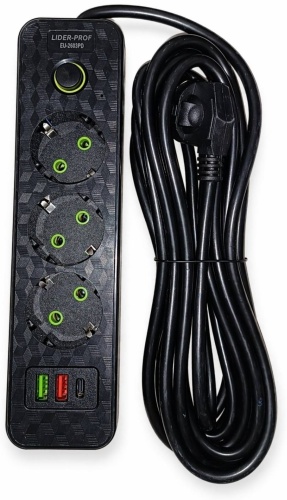 Сетевой фильтр LIDER PROF 533903, 3 м