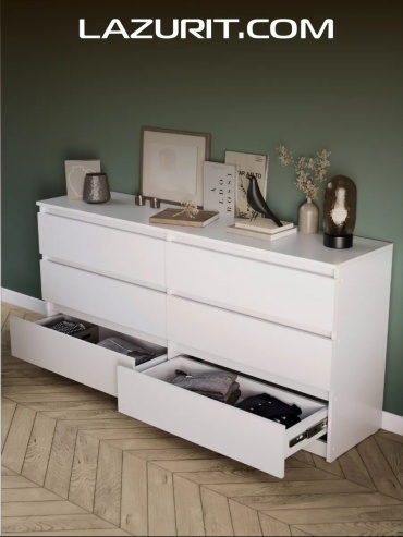 Комод ADKmebel Centio3, 160.1x39x75.4 см, белый