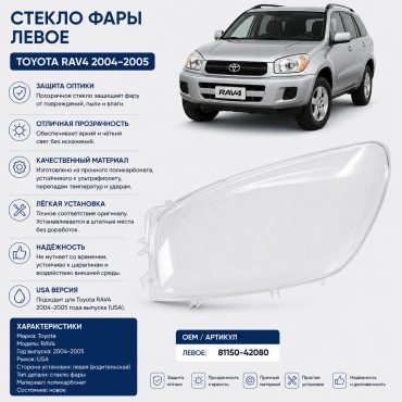 OEM стекло фары TY-RV4-2005-L