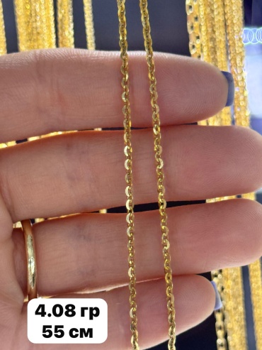 Italian Gold AlmazNI-Gold длина 55 см, вес 4 г золото, плетение якорное