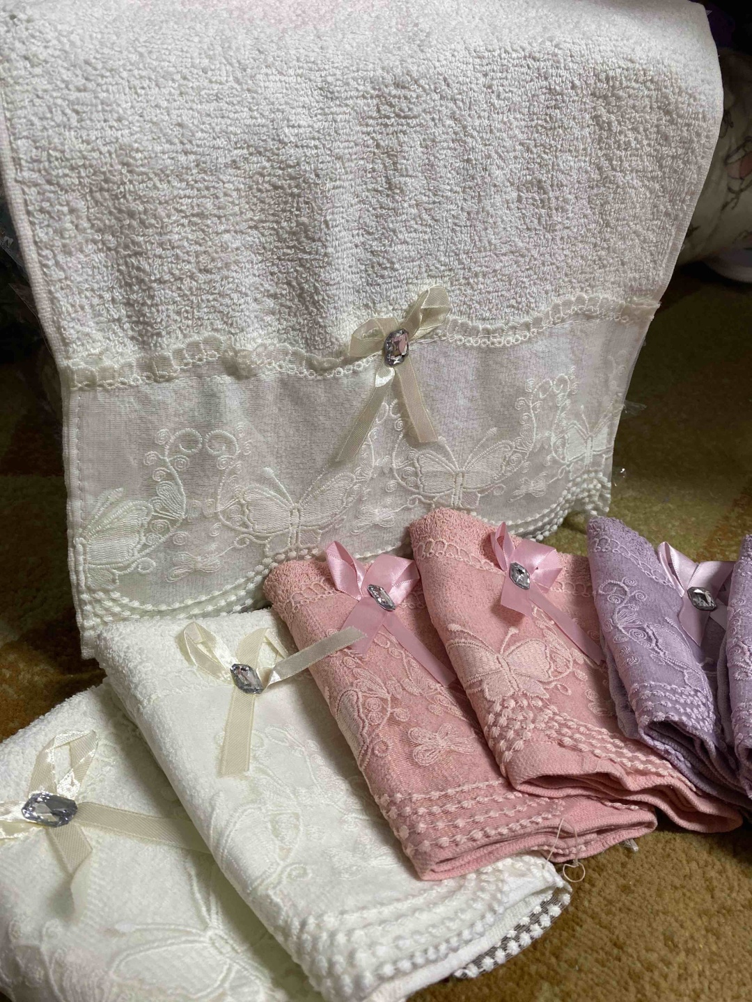Набор полотенец 40x40 см, махровая ткань, 3 шт,