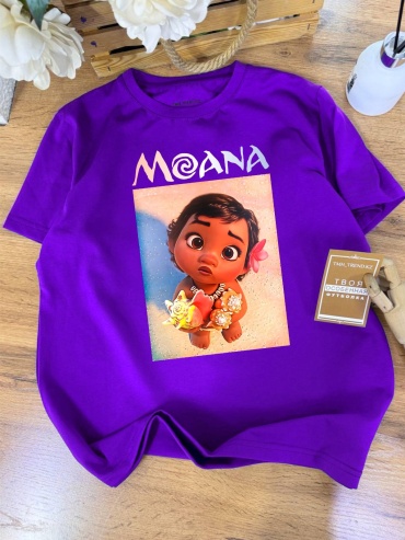 Футболка Моана Moana TMH_TREND.KZ бежевый, фиолетовый