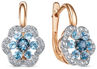 Серьги Lucente 2672608_1_2_1 вес 2.39 г золото, топаз