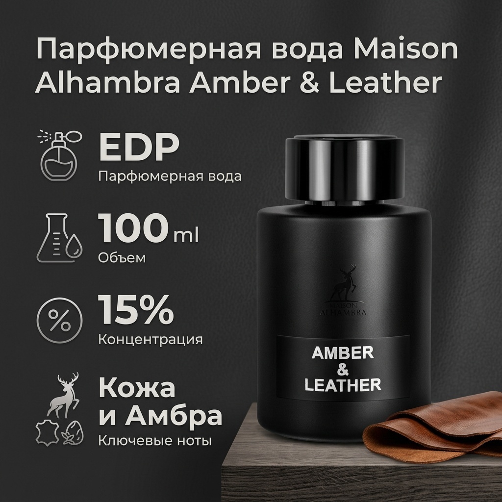 Alhambra Amber & Leather парфюмерная вода EDP 100 мл, для мужчин