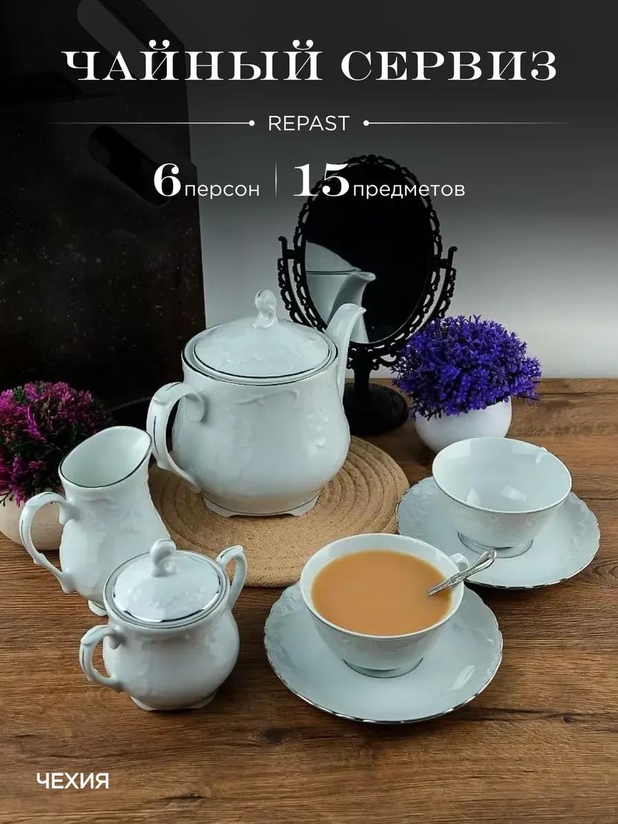 Сервиз на 6 персон , предметов: 15, столовый, фарфор, костяной фарфор