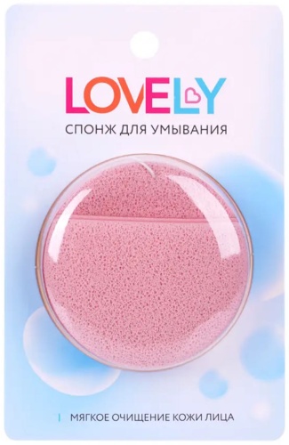 Lovely спонж для лица, для умывания розовый 1 шт