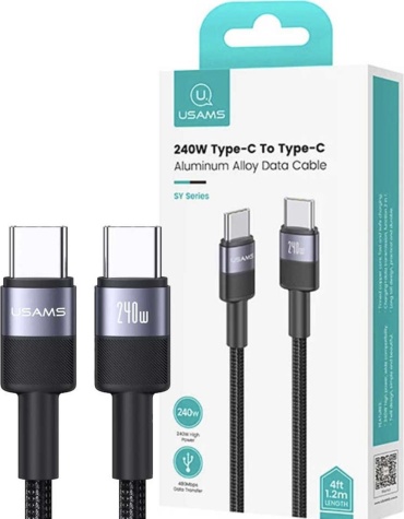Кабель Usams USB TypeC (M), 1.2 м, SJ727 черный