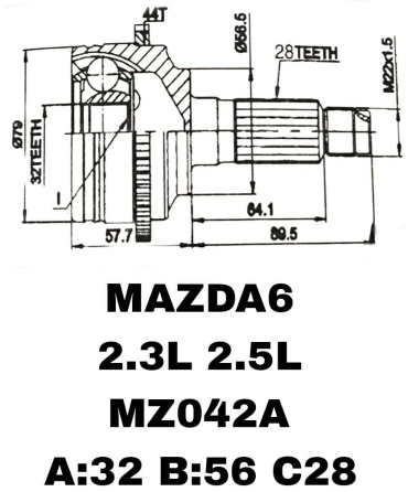 RTL-DSN шрус наружный MZ042A
