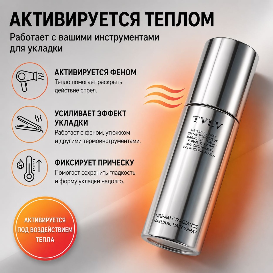 TVLV Tvlv термозащита и фиксатор спрей спрей средняя фиксация 100 мл