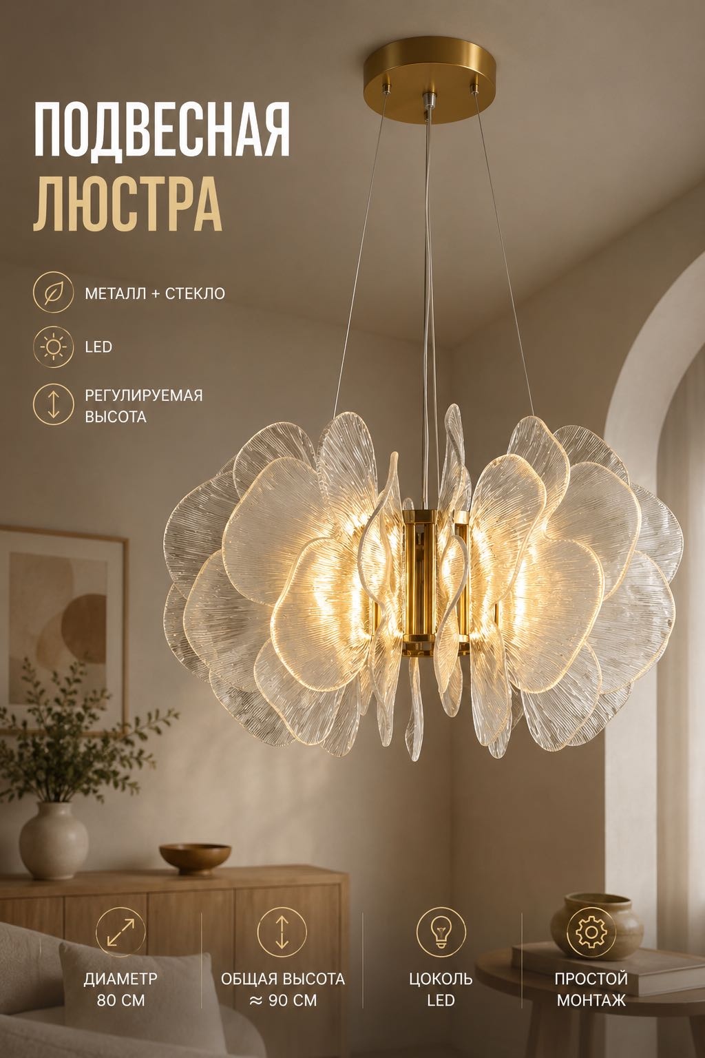 Люстра подвесная 3D PUZZLE LED, кол-во ламп: 1 шт