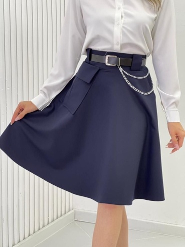 Школьная юбка трапеция Collection синий