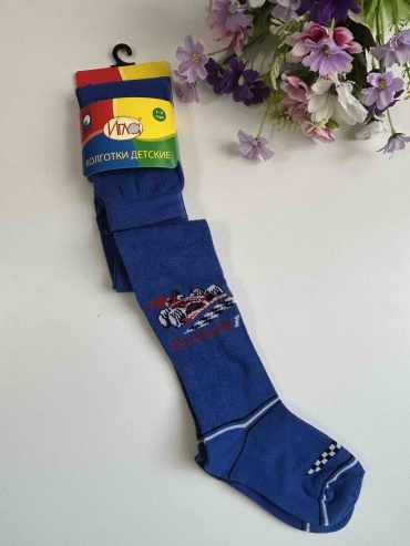 Колготки ИГЛА синий, белый