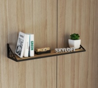 Полка Sky Loft Альфа, 80х20.5x1.6 см, черный, коричневый