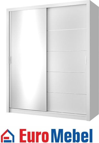 Шкаф-купе Euromebel Лион, 00059131, 180.2x216.4х64.3 см, белый