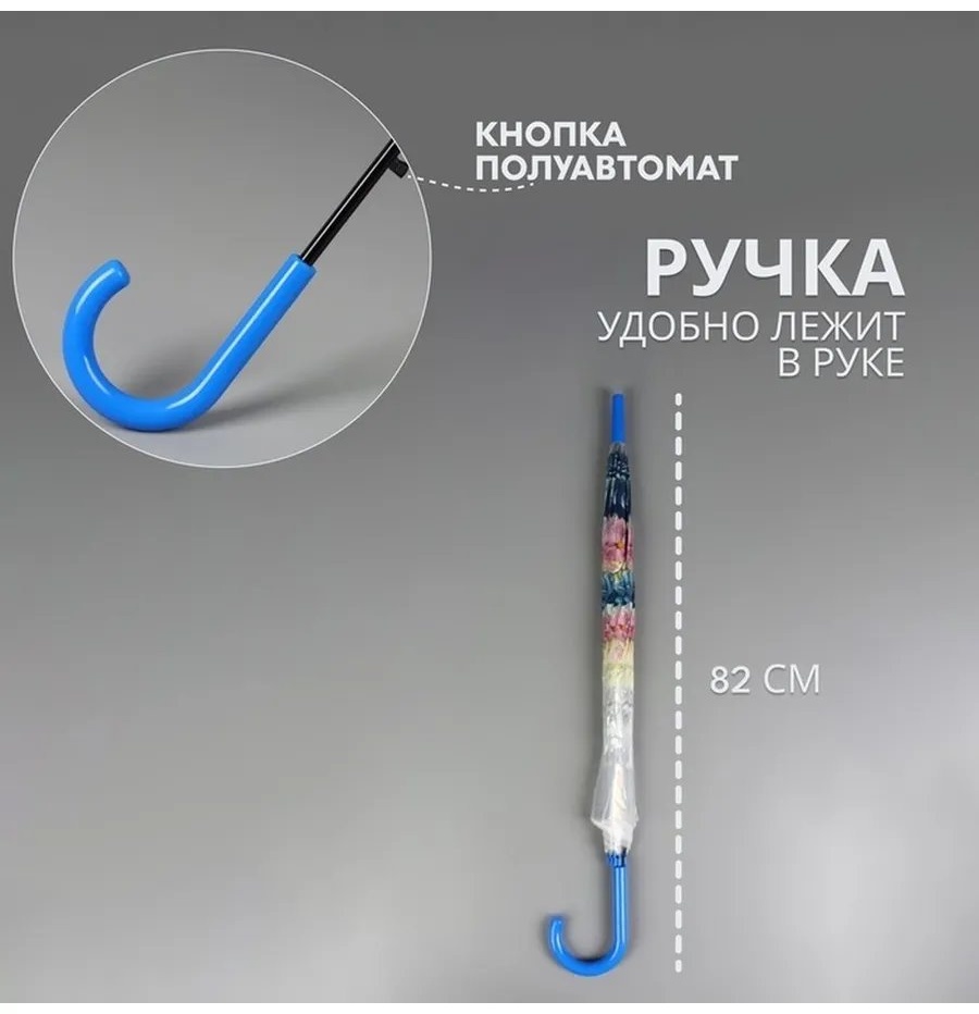 Зонт-трость полуавтомат какао