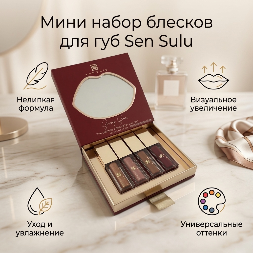 Sen Sulu Мини набор блесков для губ набор декоративной косметики для женщин