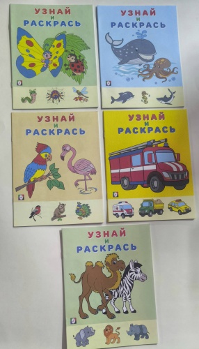 Фламинго Узнай и раскрась. Набор 5 шт