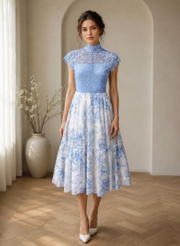 Вечернее платье Woman brand голубой