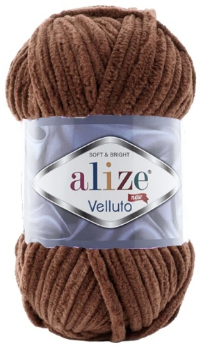 Моток Alize Velluto 493 - Темно-коричневый 68 м 100 г