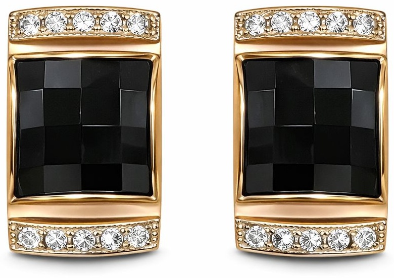Серьги ALMAZ 5932680 вес 7.36 г золото, фианит