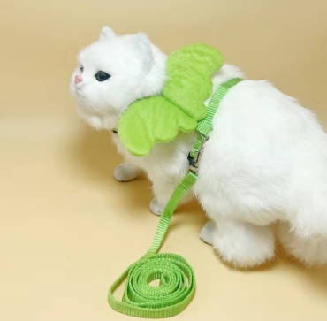 PET шлейка с поводком для прогулки S зеленый