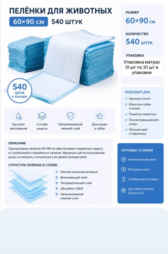 Лапки пеленка одноразовая 60х90 см 540 шт