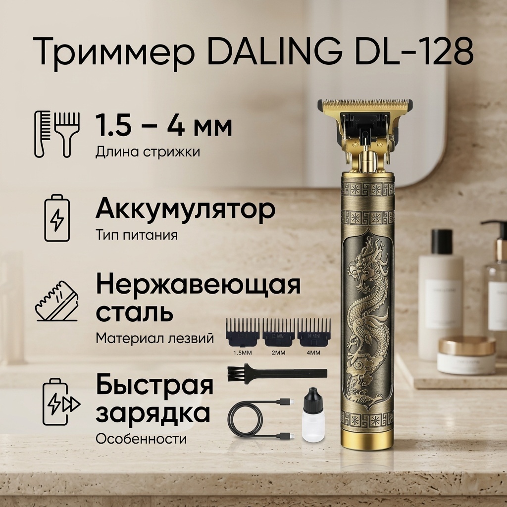 DALING триммер DL-128 золотой