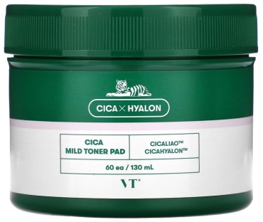 VT Cosmetics тонер-пэды Cica Mild Toner Pad, 60 подушечек, 130 мл 130 мл