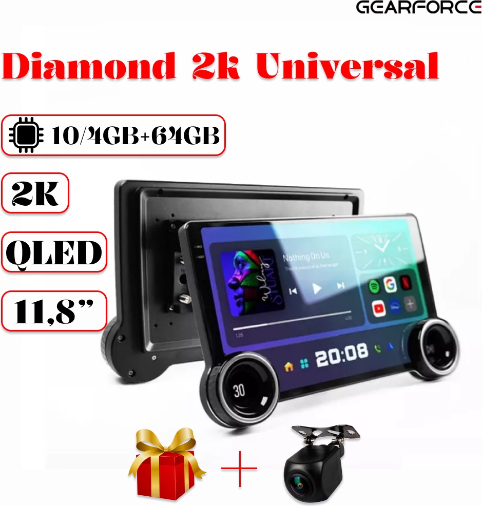 Купить GearForce Diamond 2k Universal 4GB+64GB + камера заднего вида в ...