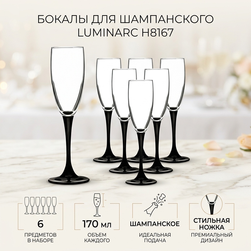 Набор бокалов Luminarc 170 мл, стекло, 6 шт