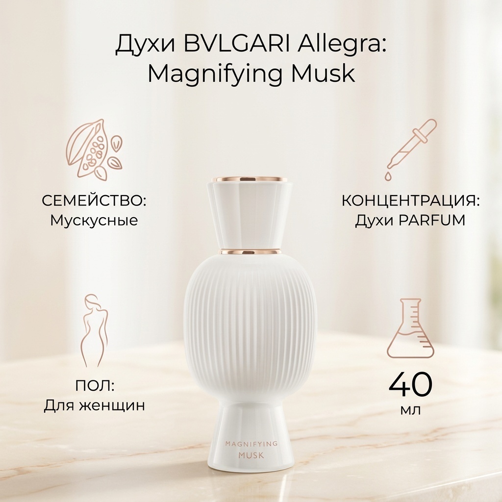 BVLGARI Allegra: Magnifying Musk духи PARFUM 40 мл, для женщин