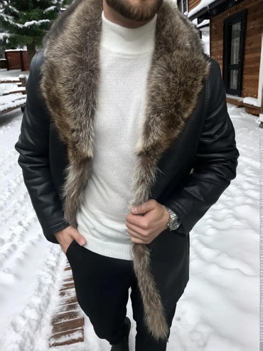Дубленка черный