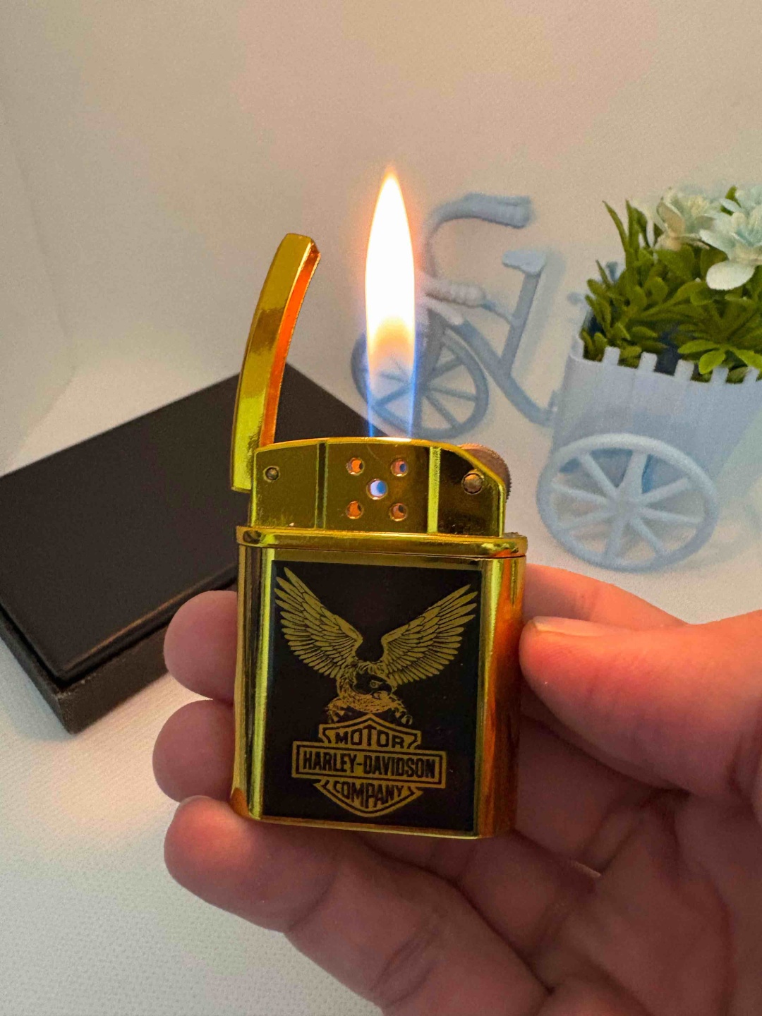 Lighter газовая зажигалка Harley D Gold, ABS пластик
