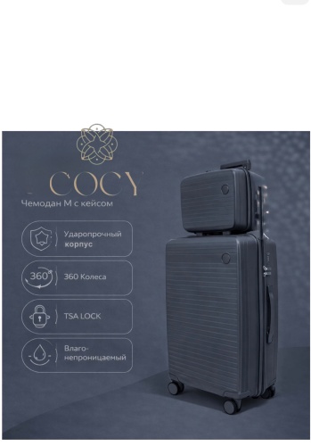 Чемодан COCY BS-IT полипропилен 82 л графит