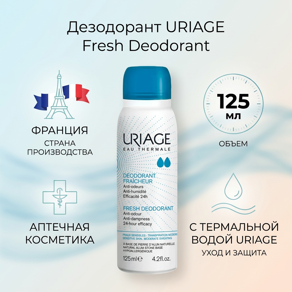 URIAGE Fresh Deodorant дезодорант для женщин 125 мл