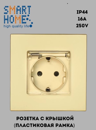 Розетка SMART HOME MP049_P2-1F_GD, золотистый